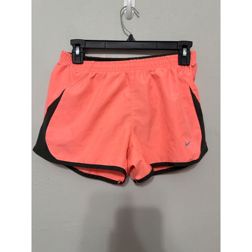 Nike Tempo Running Shorts Womens Small Coral Pink Grey Mesh Athletic Gym Workout